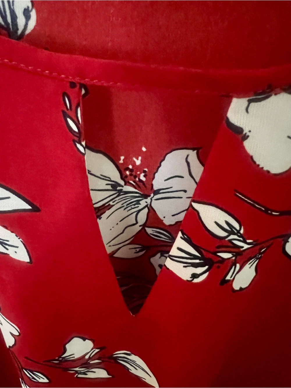 Red Floral Long Sleeve Tiered Dress, Size XL - Picture 2 of 7